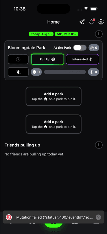Home in the NextPark app